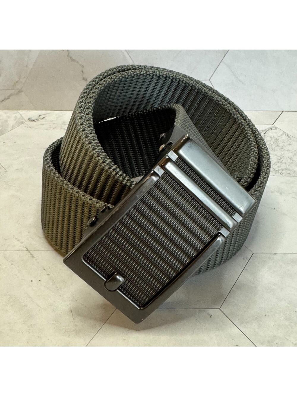 Mens Ratchet Belt Gray Nylon 1 3/8 x 36" Adjustable from Chaoren
